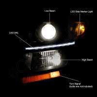 Фары Светодиодные чёрные с диодной полосой